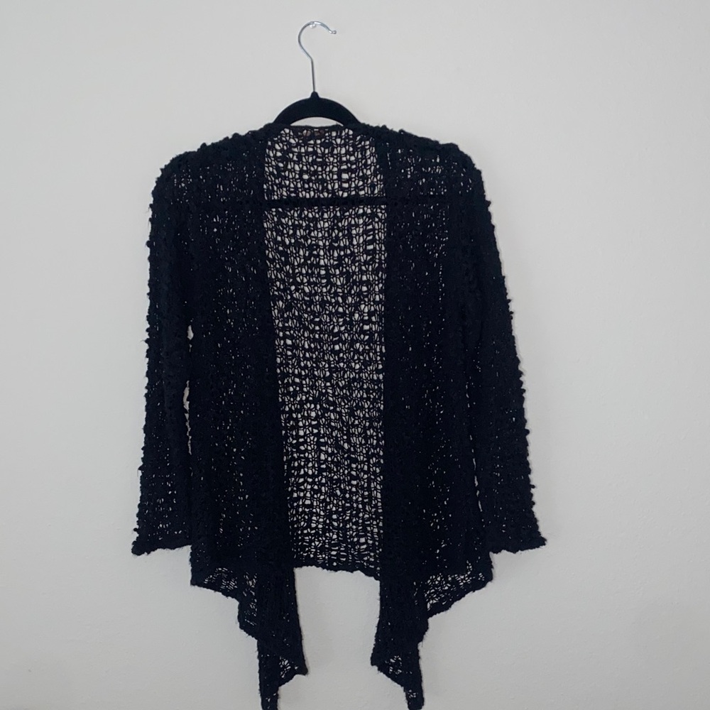 🪼Soft Surroundings Charcoal Grey Knitted high low Cardigan!